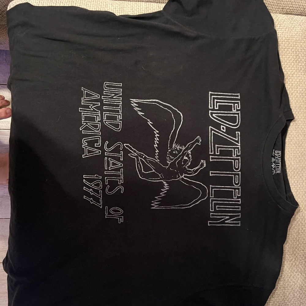 Black Graphic LED Zepplin Tour T-Shirt